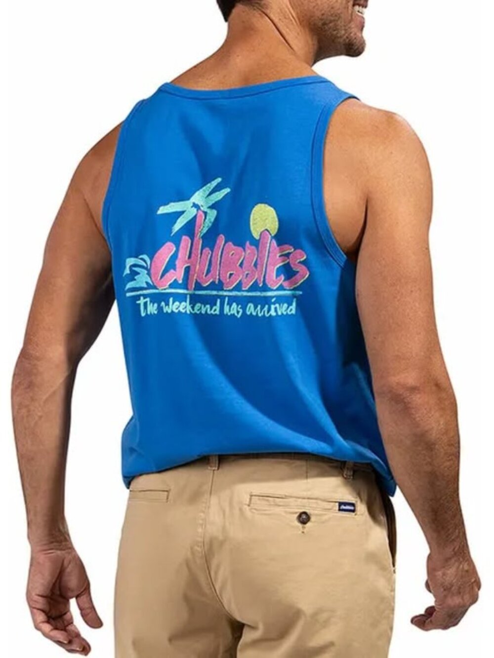 Chubbies Men's The Winner Winner Tank Top in Bright Blue Size Large